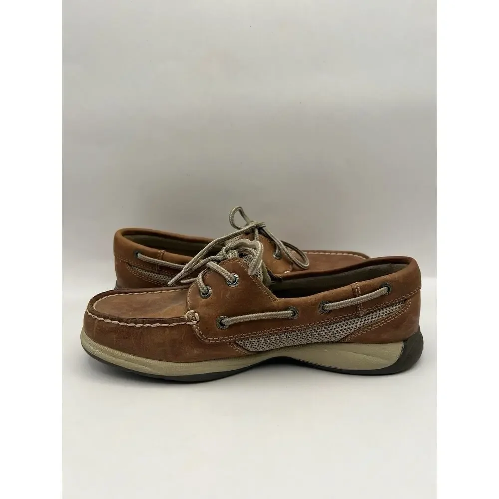 Sperry Top Sider Intrepid Brown Leather Boat Shoes Women Size 6